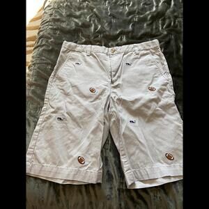 Vineyard Vines Boy's Casual Embroidered Shorts with Football Accents YXL (18)